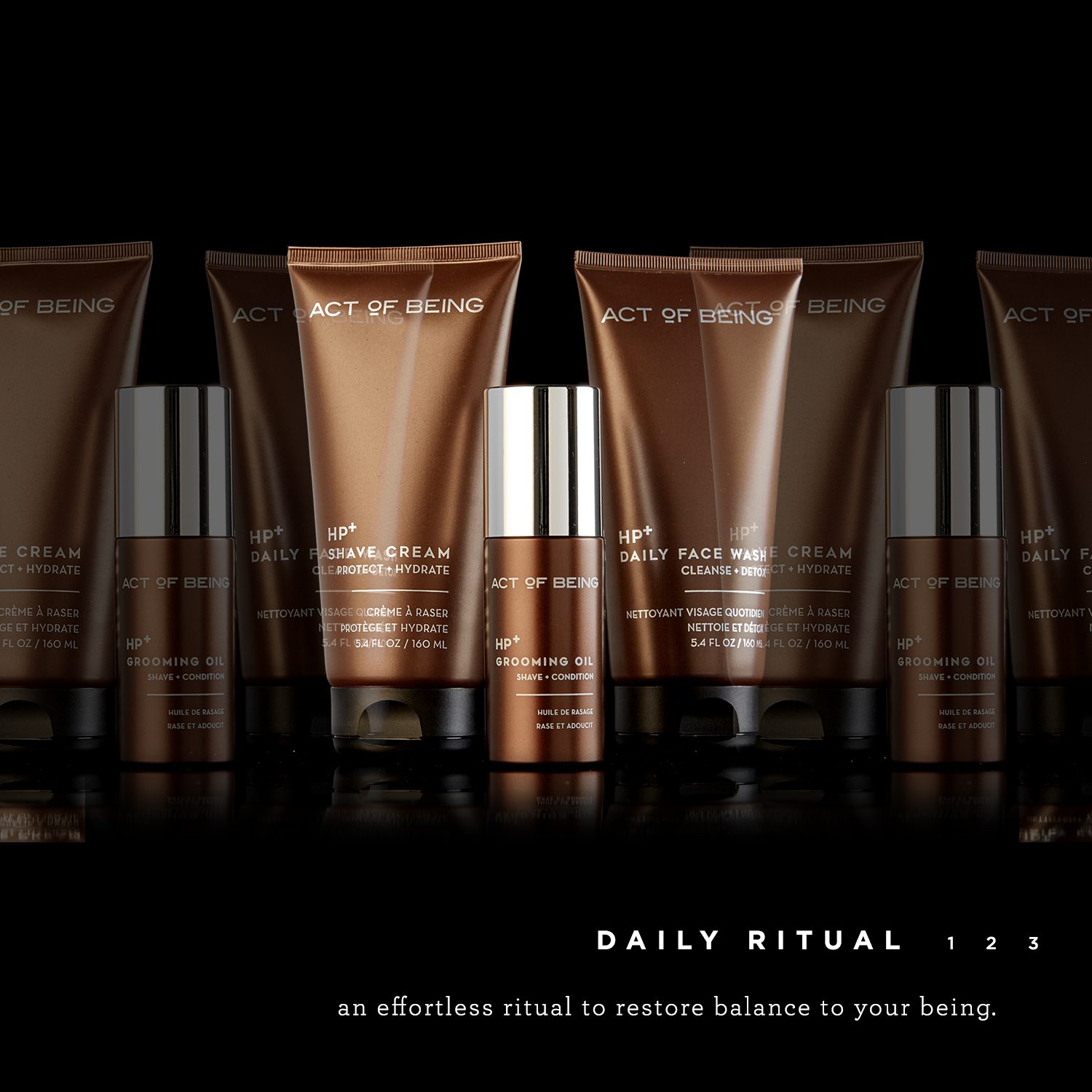 Social post: Daily Ritual, the tube range lit in the dark