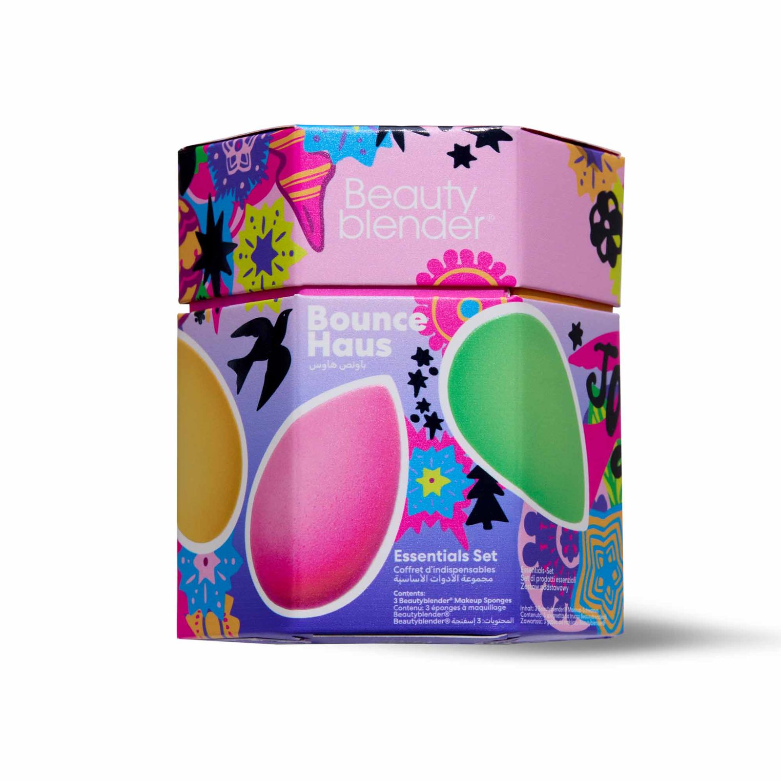 Bounce Haus holiday box wrapped in the illustrated pattern