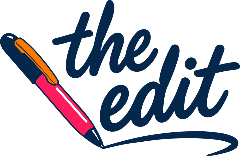 The Edit script mark written by a pink pen