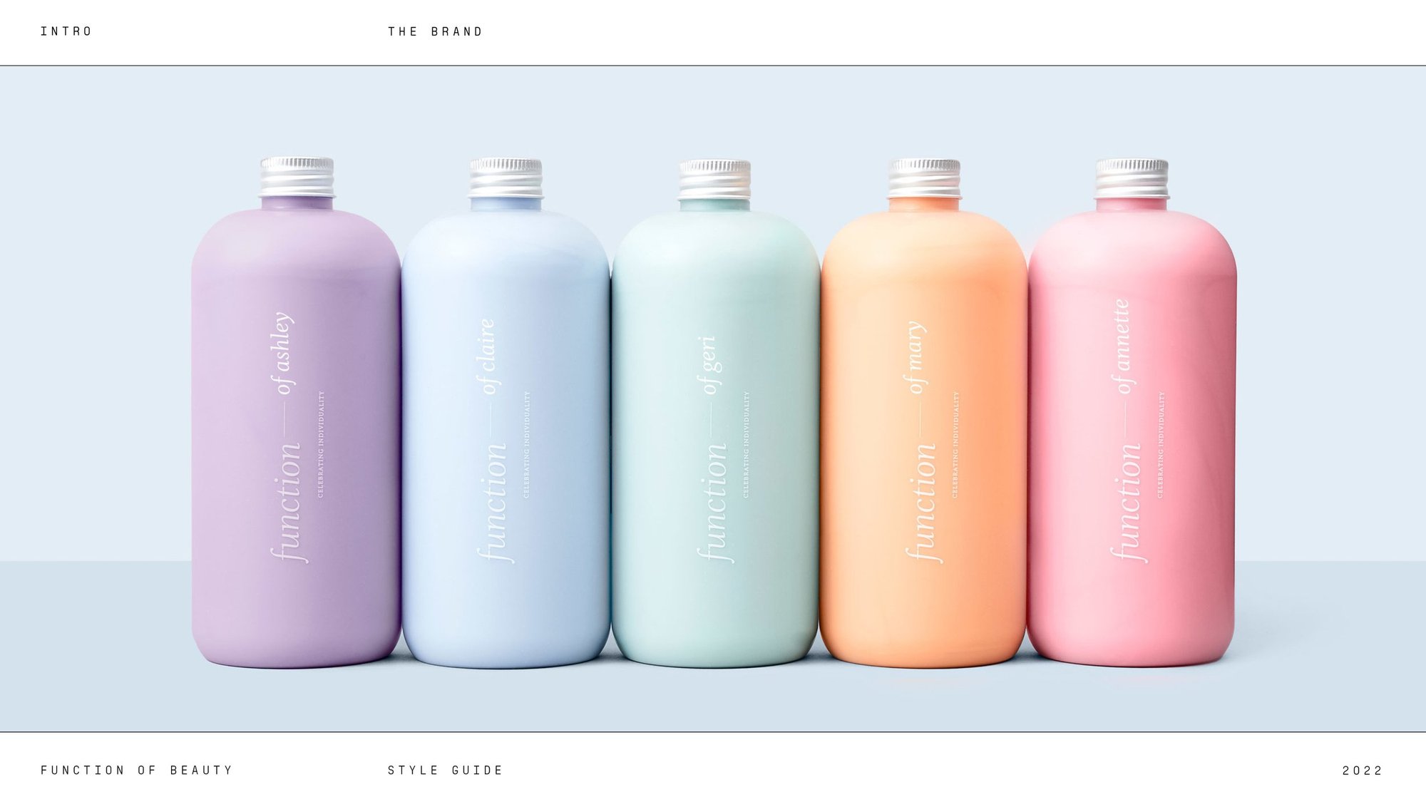 Bottle family in pastels