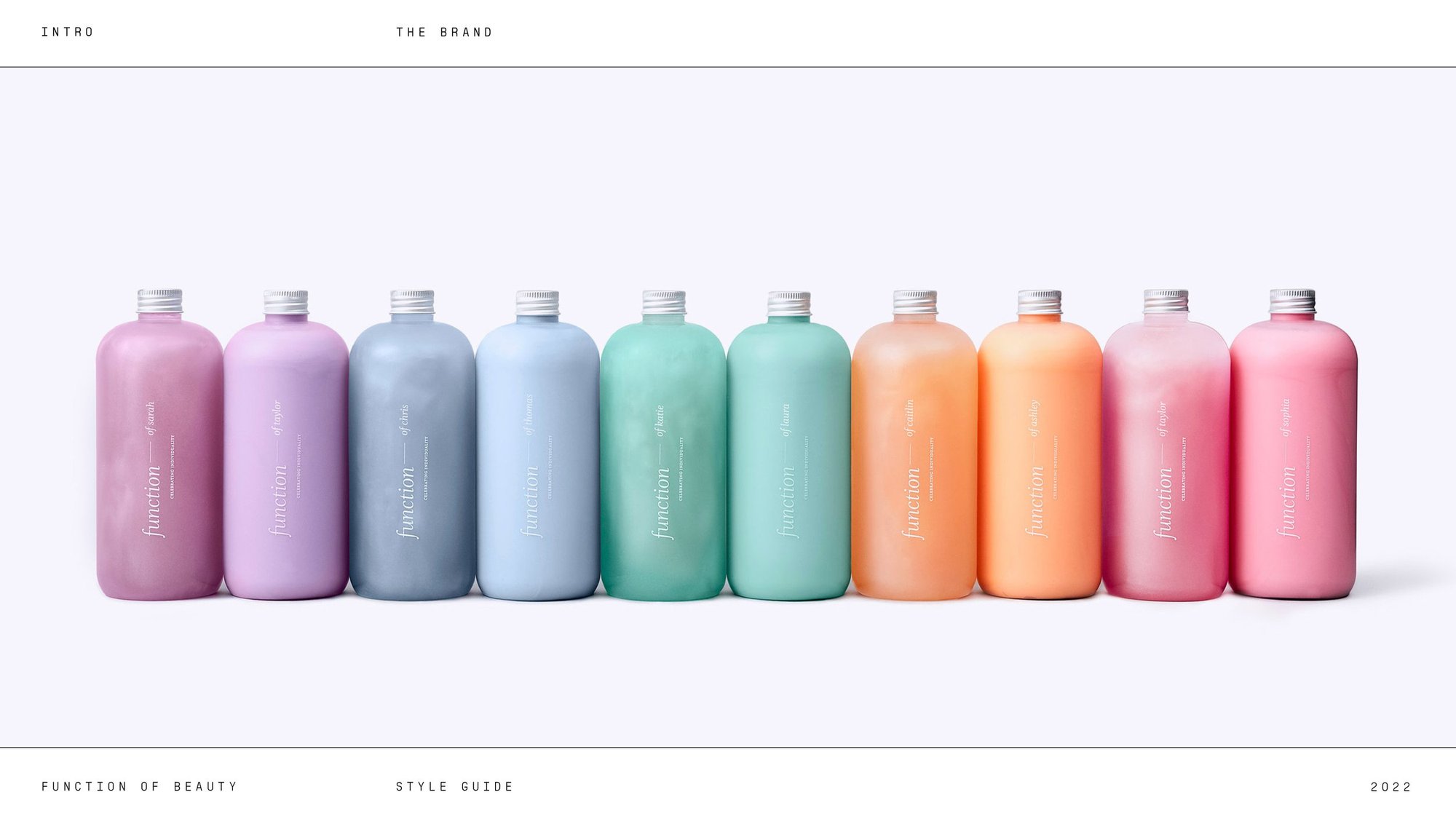 The bottle family in a row