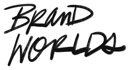“Brand worlds”, hand-lettered