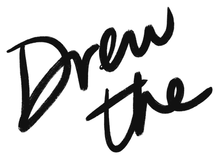 “Drew the”, hand-lettered