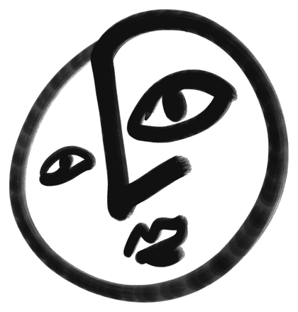Hand-drawn face, in one line