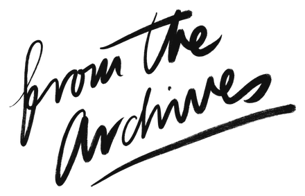 “From the archives”, hand-lettered