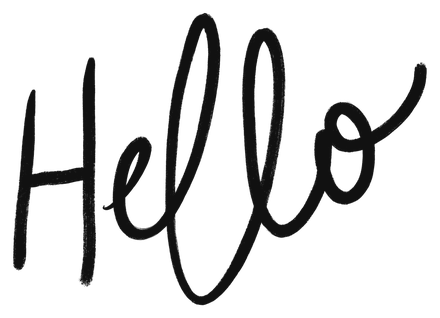 “Hello”, hand-lettered