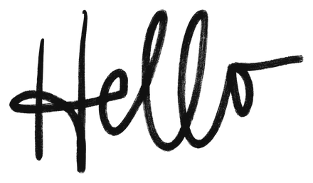 “Hello”, hand-lettered
