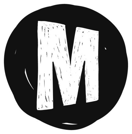 Hand-drawn M in a circle