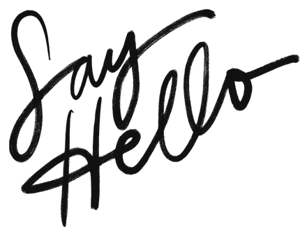 “Say hello”, hand-lettered