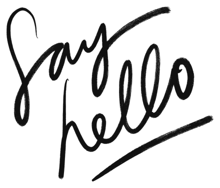 “Say hello”, hand-lettered
