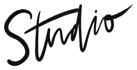 “Studio”, hand-lettered