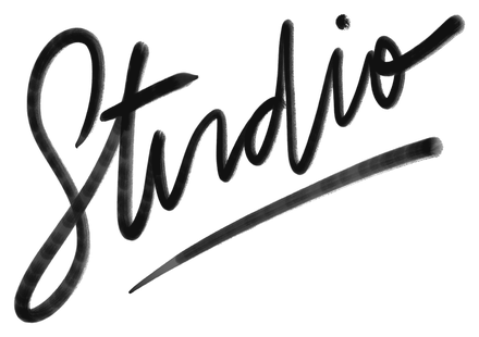 “Studio”, hand-lettered