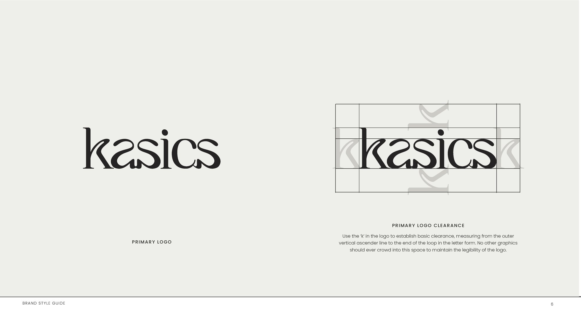 The primary kasics logo and its clearance grid