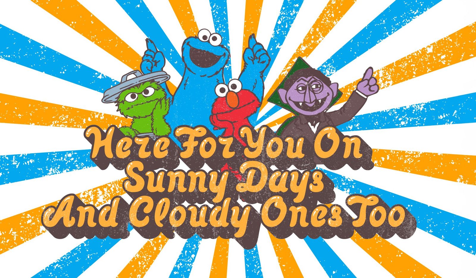 Sesame Street x Kenneth Cole artwork: Here for you on sunny days and cloudy ones too