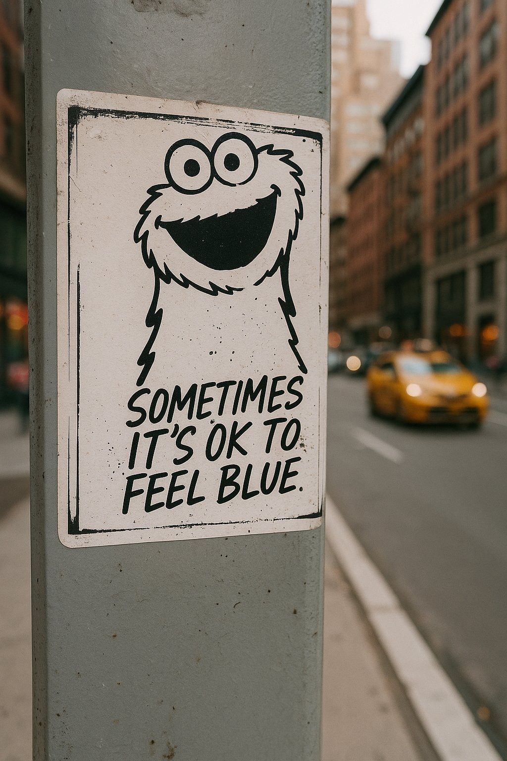 Cookie Monster poster: Sometimes it is OK to feel blue