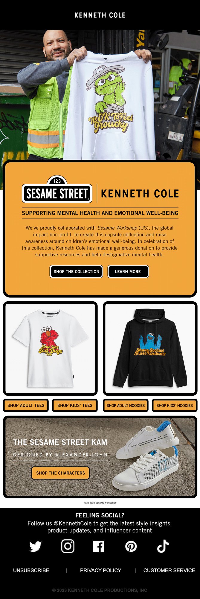 Launch email: the Oscar hoodie, the tees and hoodies, shop the collection