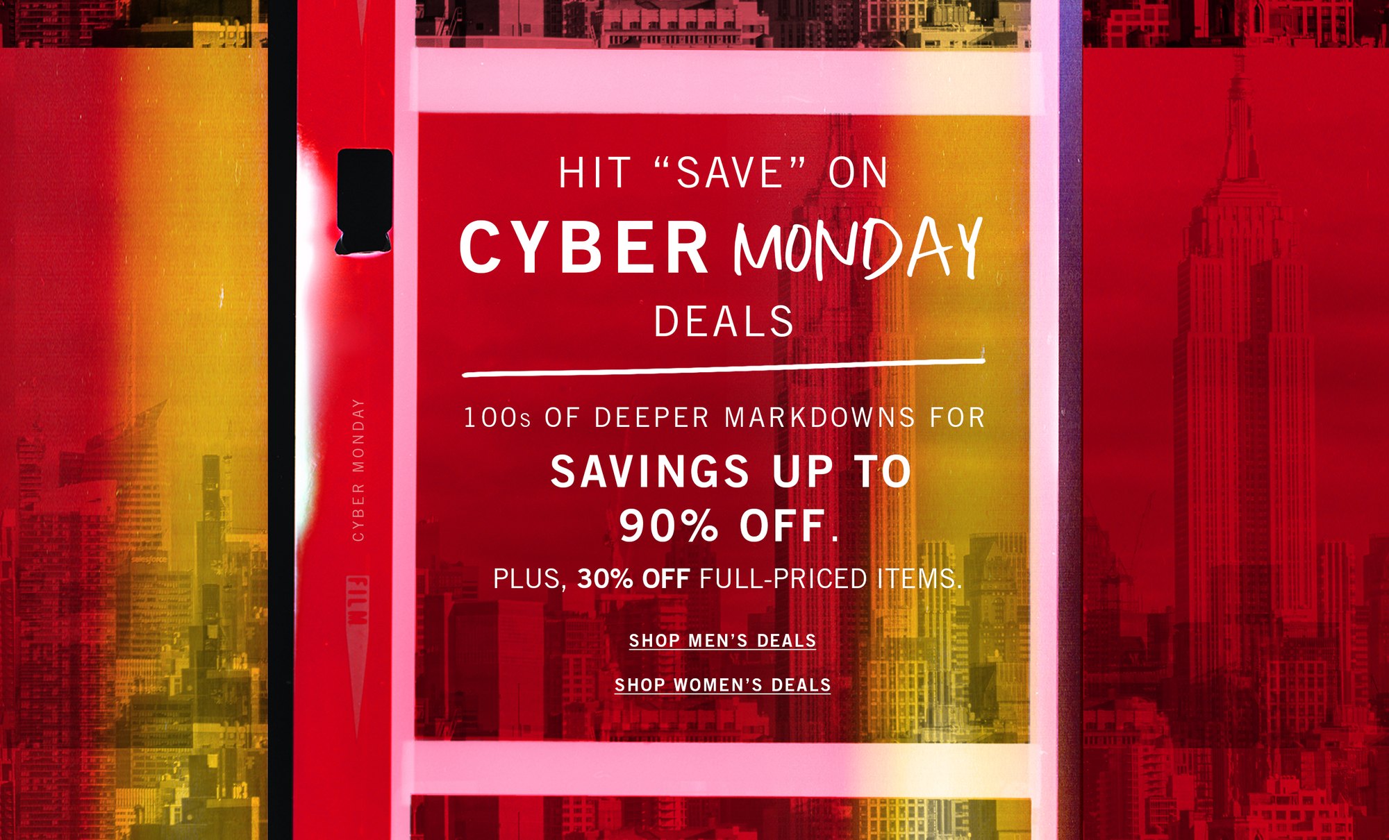 Hit save on Cyber Monday deals, the homepage on desktop