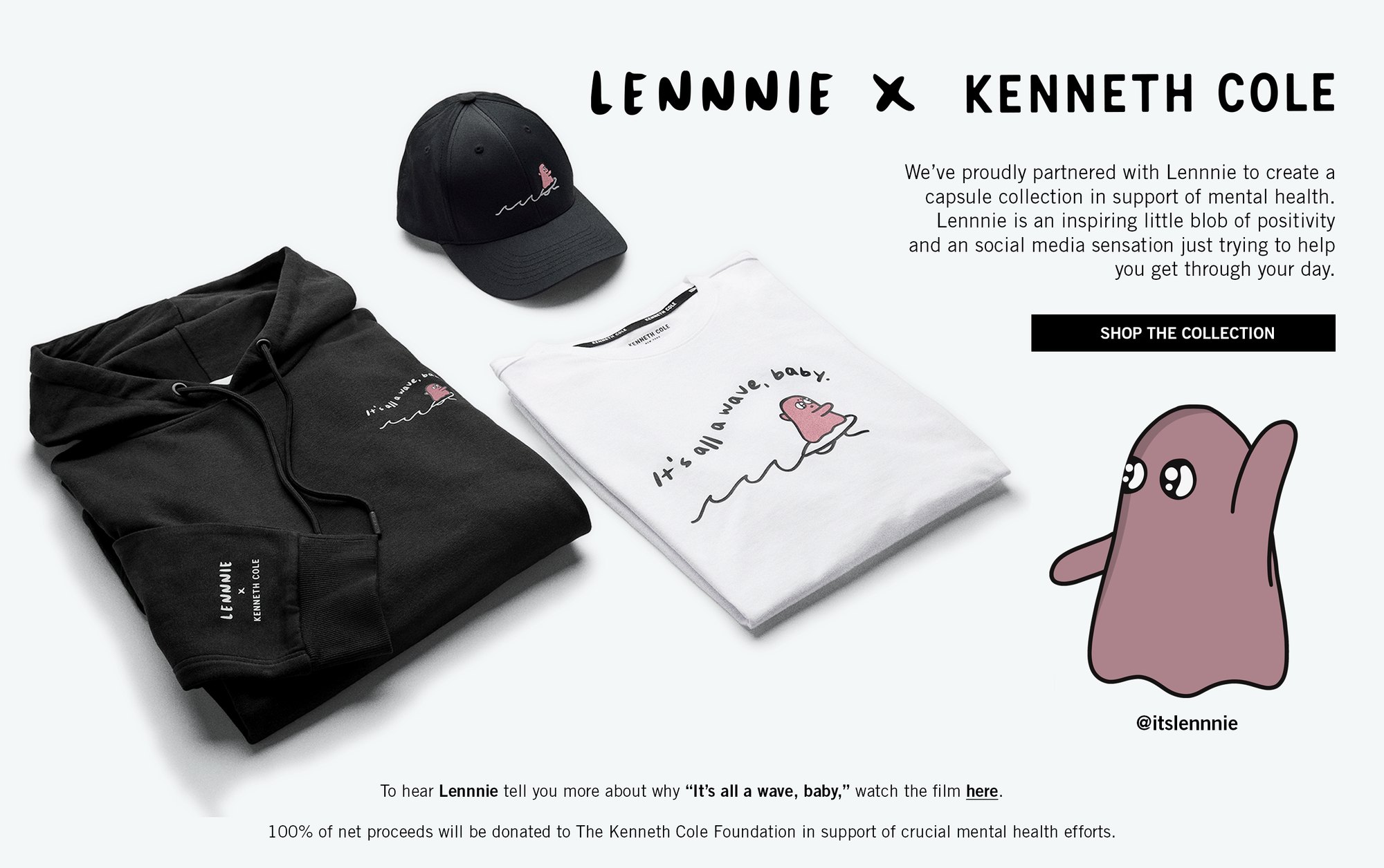 Kenneth Cole homepage: Lennnie x Kenneth Cole, a capsule in support of mental health