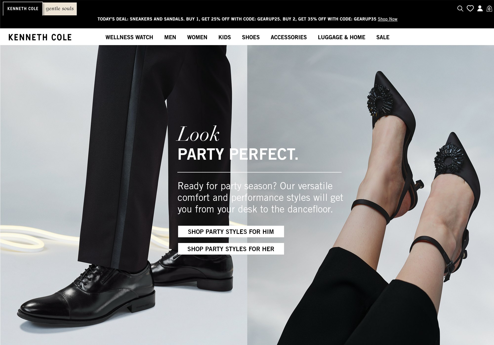 Kenneth Cole homepage: Look party perfect