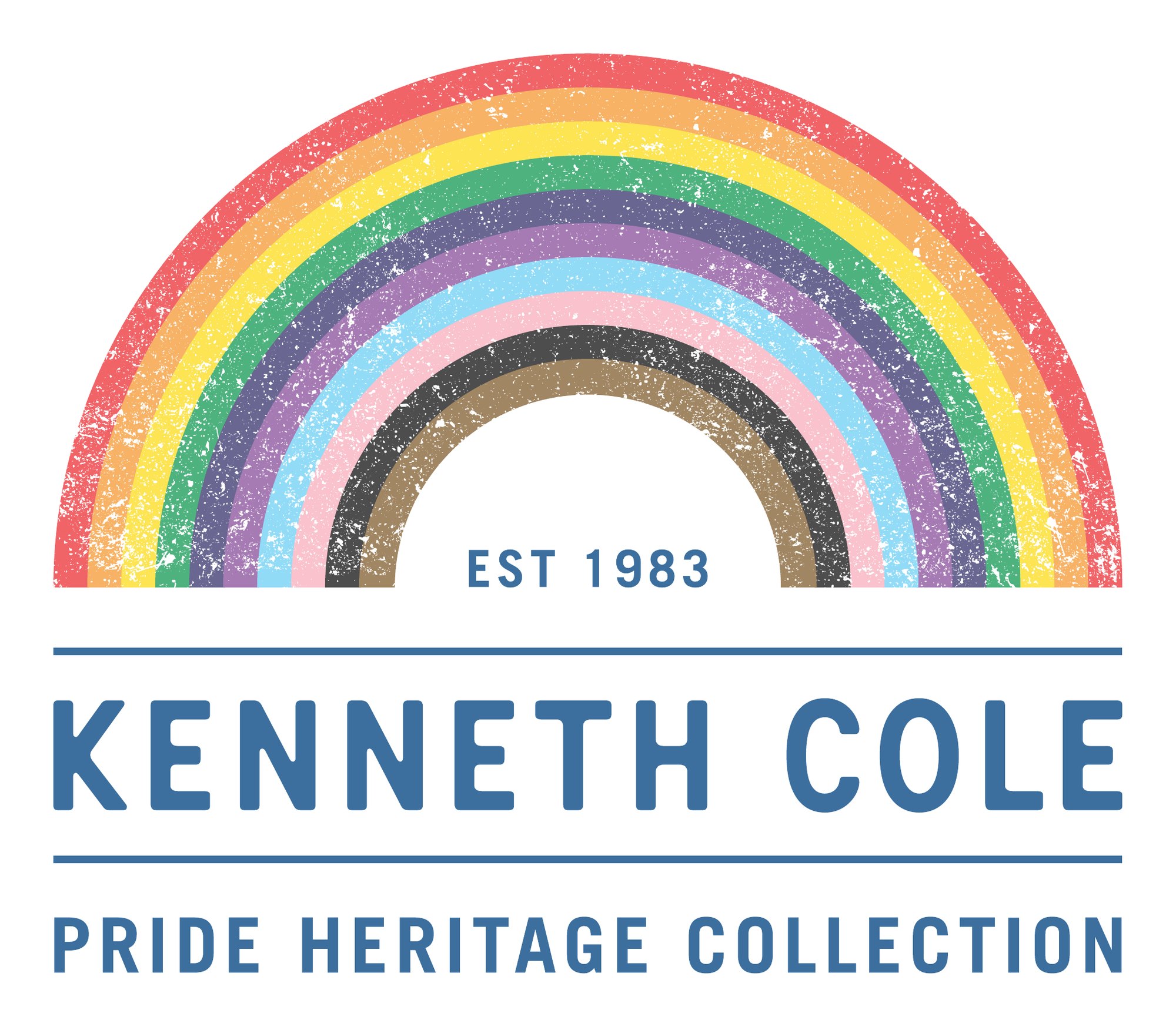 Kenneth Cole Pride Heritage Collection mark: a distressed rainbow over Est 1983 and Kenneth Cole