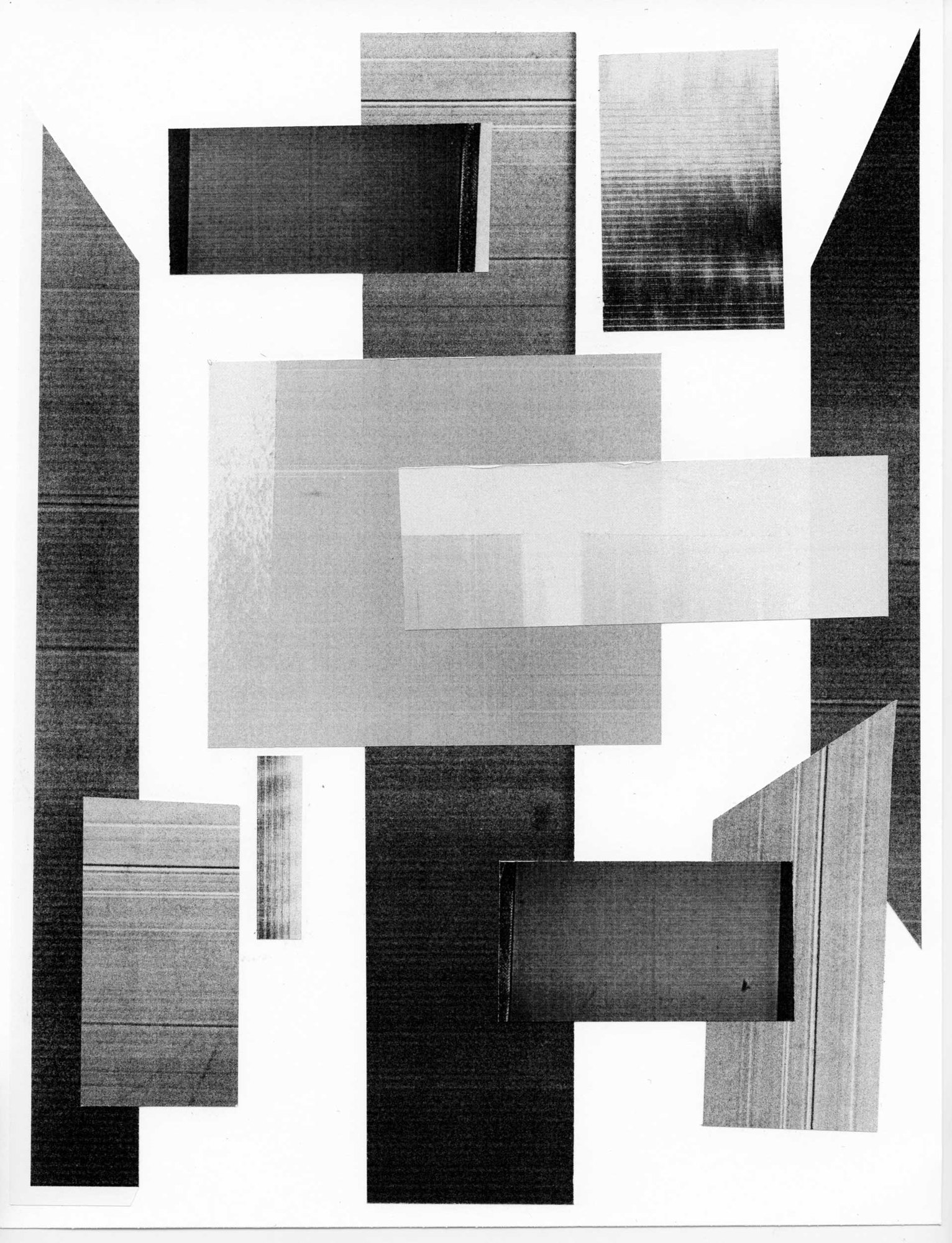 Xerox collage: blocks of copier grain in black and grey