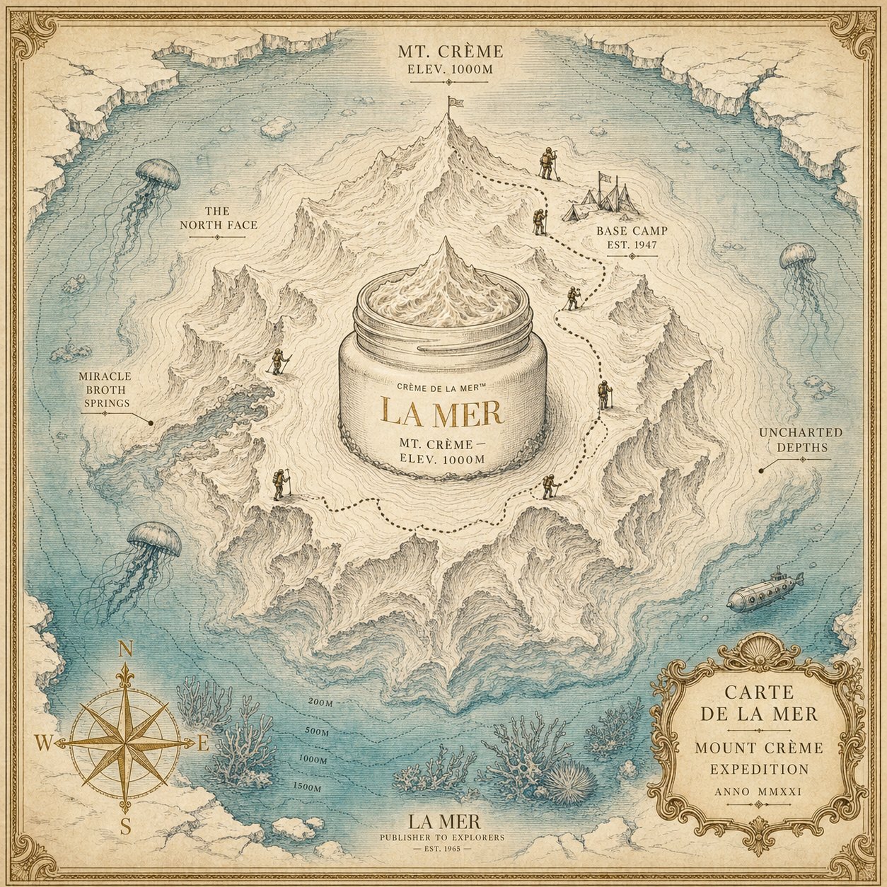 The Mt. Crème expedition map