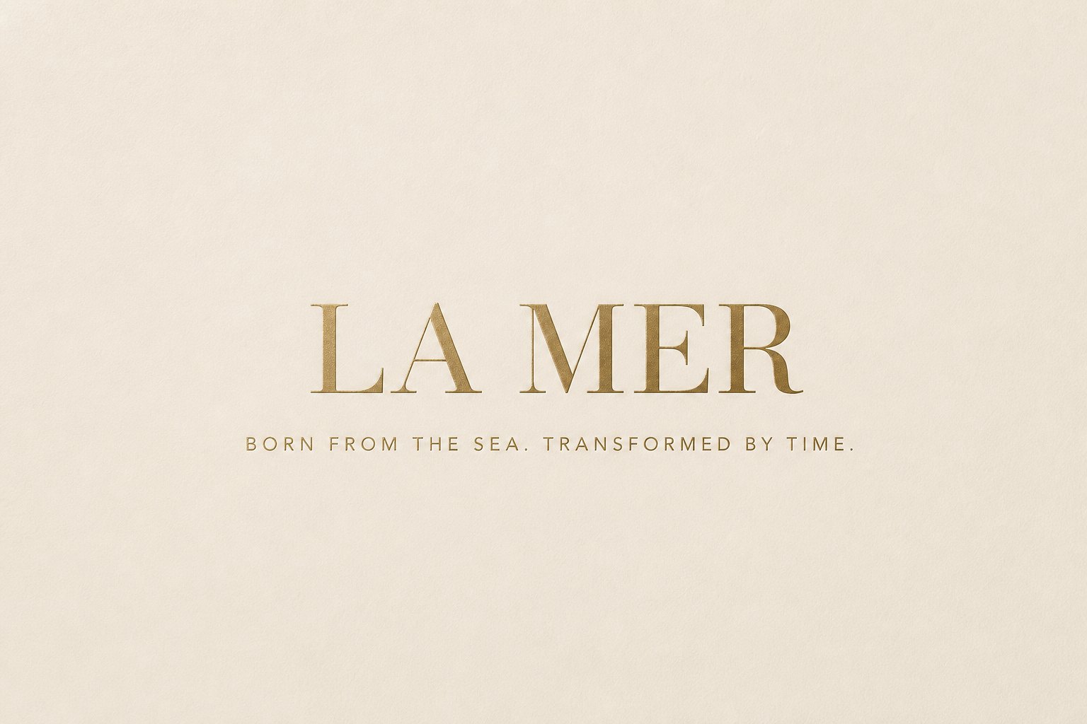 La Mer wordmark: born from the sea, transformed by time