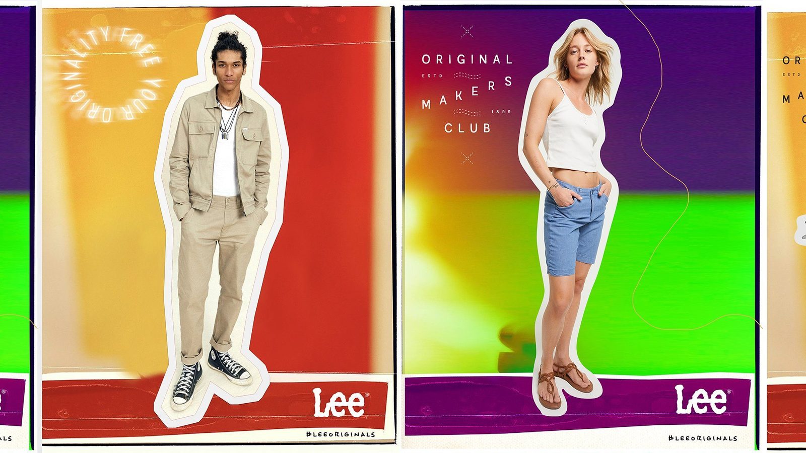 Poster series with cut-out portraits