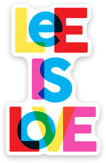 Lee Is Love lockup sticker