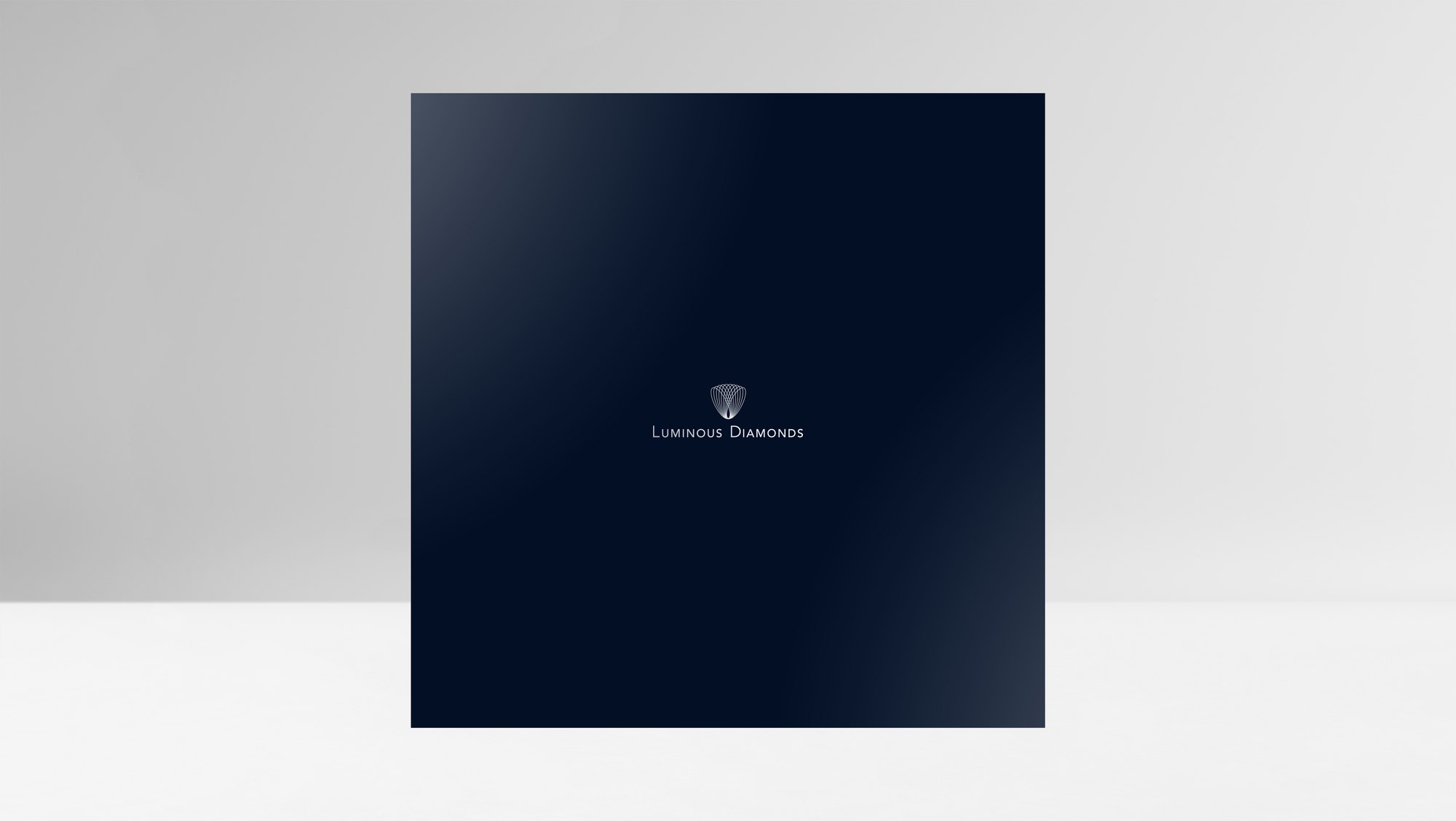 A navy box sleeve with the Luminous Diamonds logo
