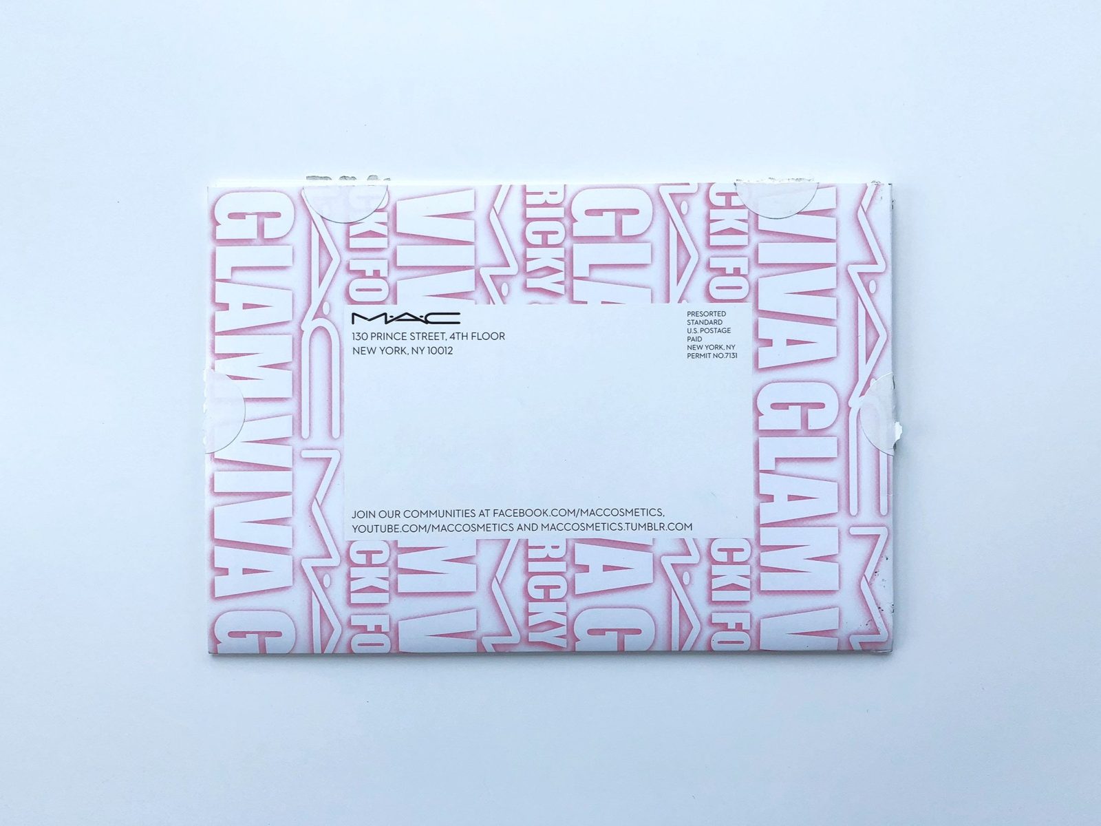 Viva Glam lettered envelope