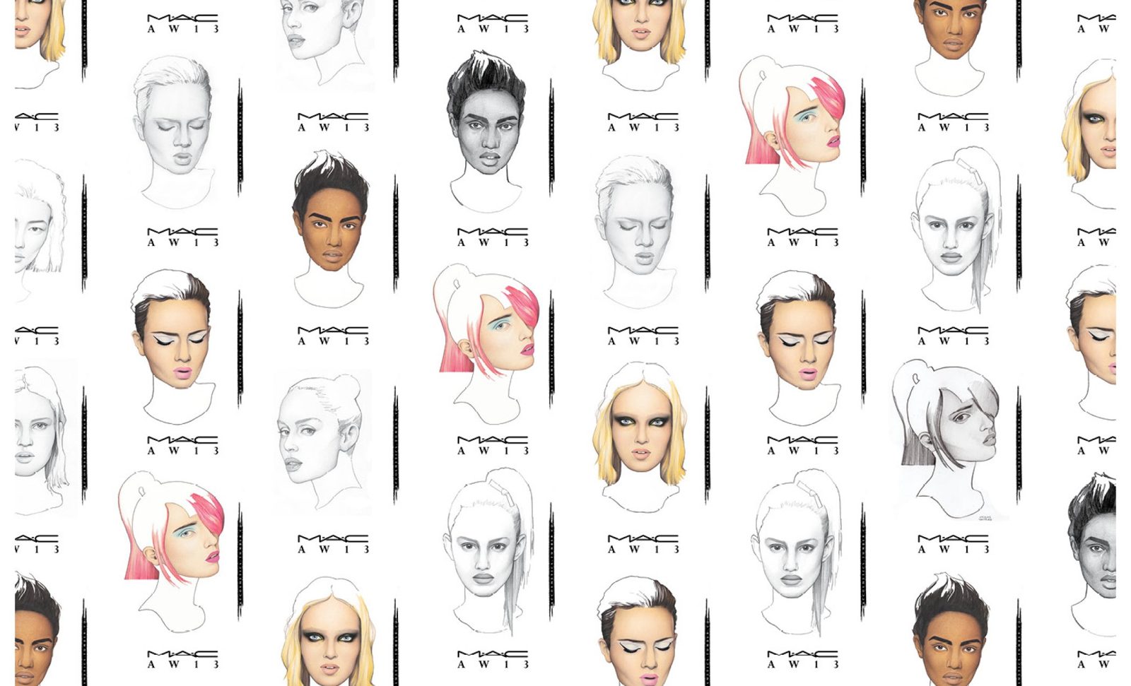 Hand-drawn face charts