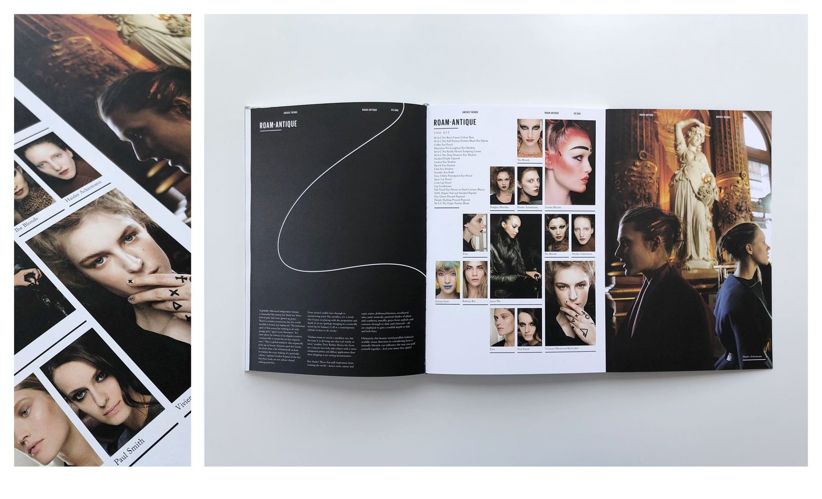 Trend book spread with hand-drawn line