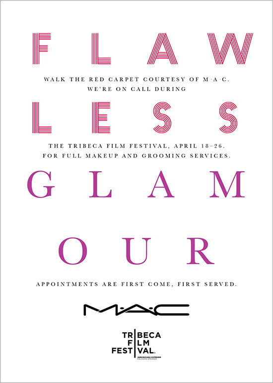 Tribeca Film Festival evite: Flawless Glamour set wide in pink and magenta capitals