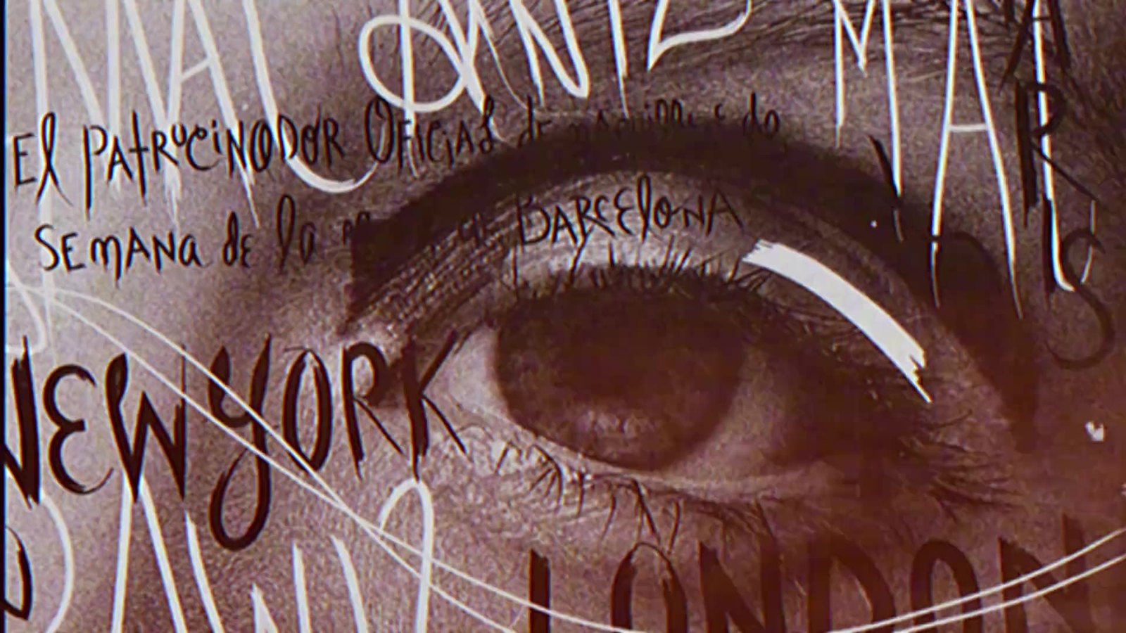 M·A·C Fashion Week AW12: an eye in black and white under hand-lettered New York, London and Barcelona