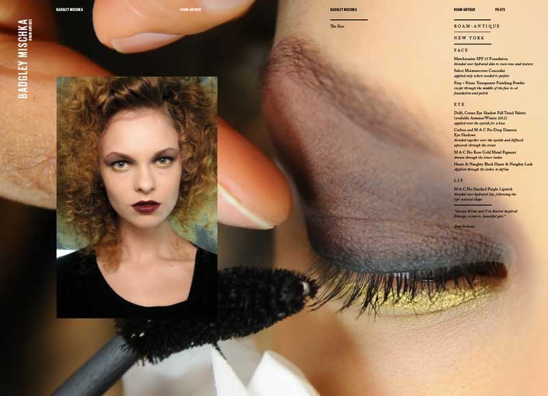 AW12 trend book spread: mascara on a gold lid