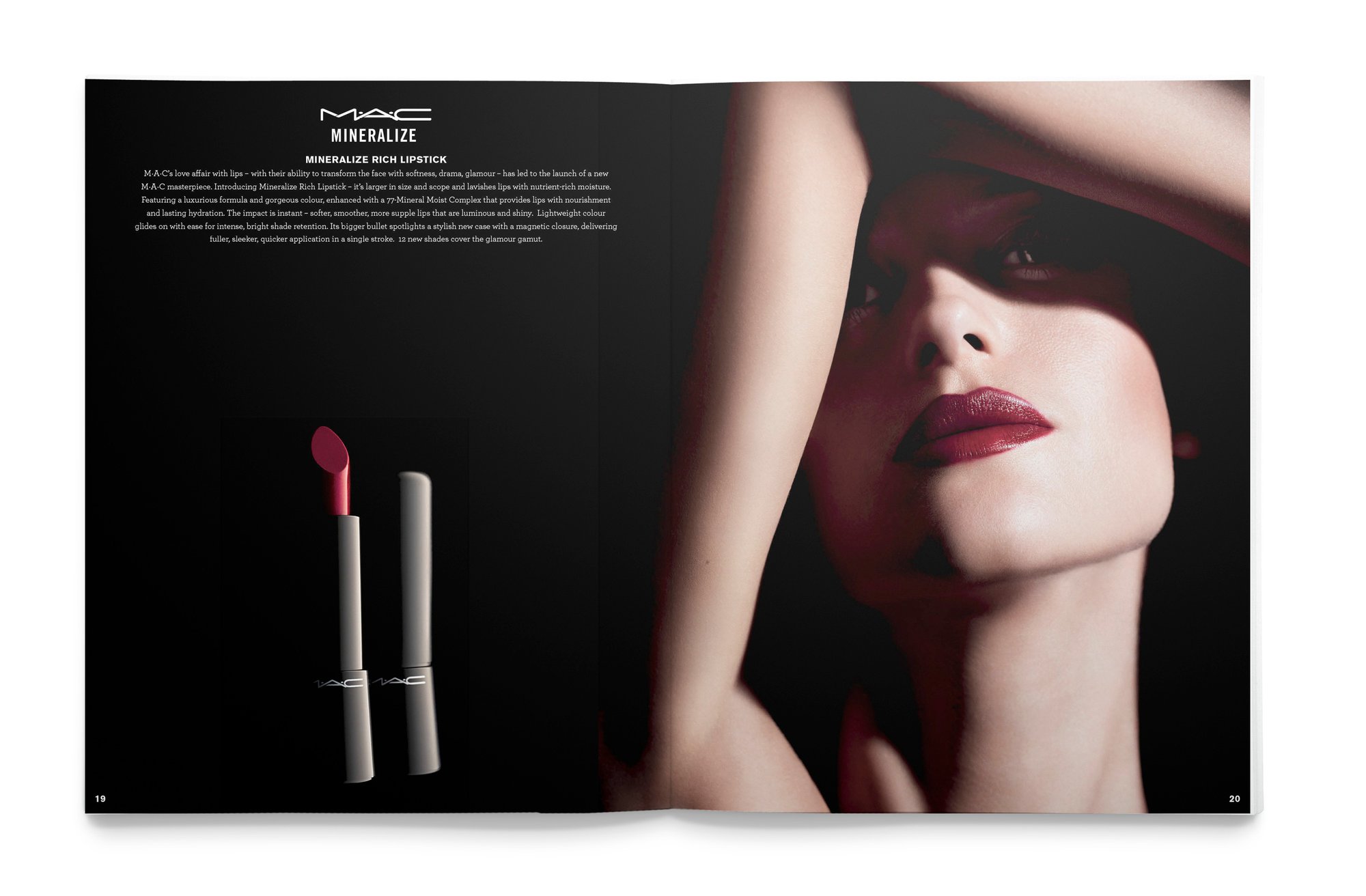 Maczine spread: a red lip and lipstick