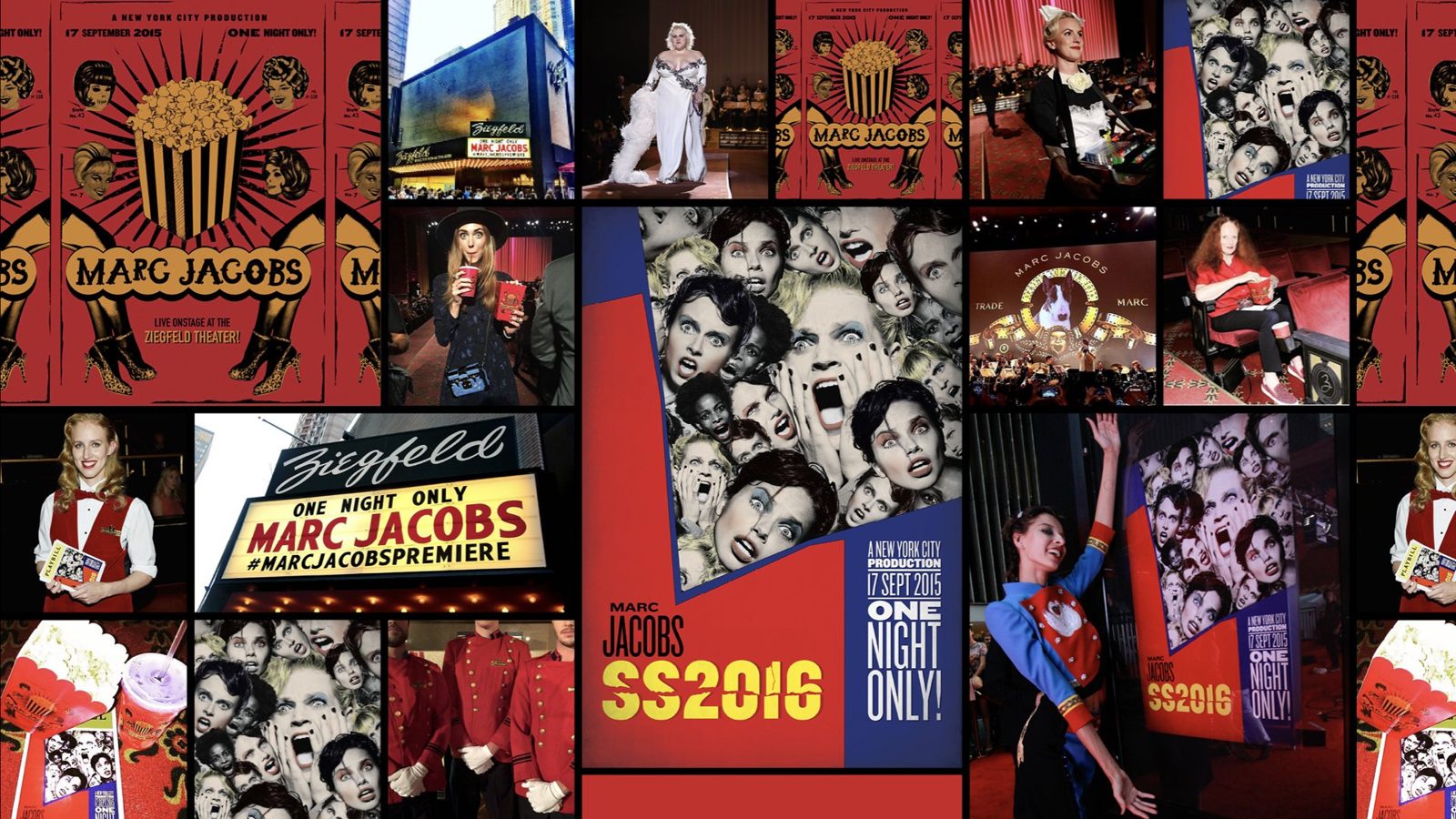 Grid of Marc Jacobs premiere graphics