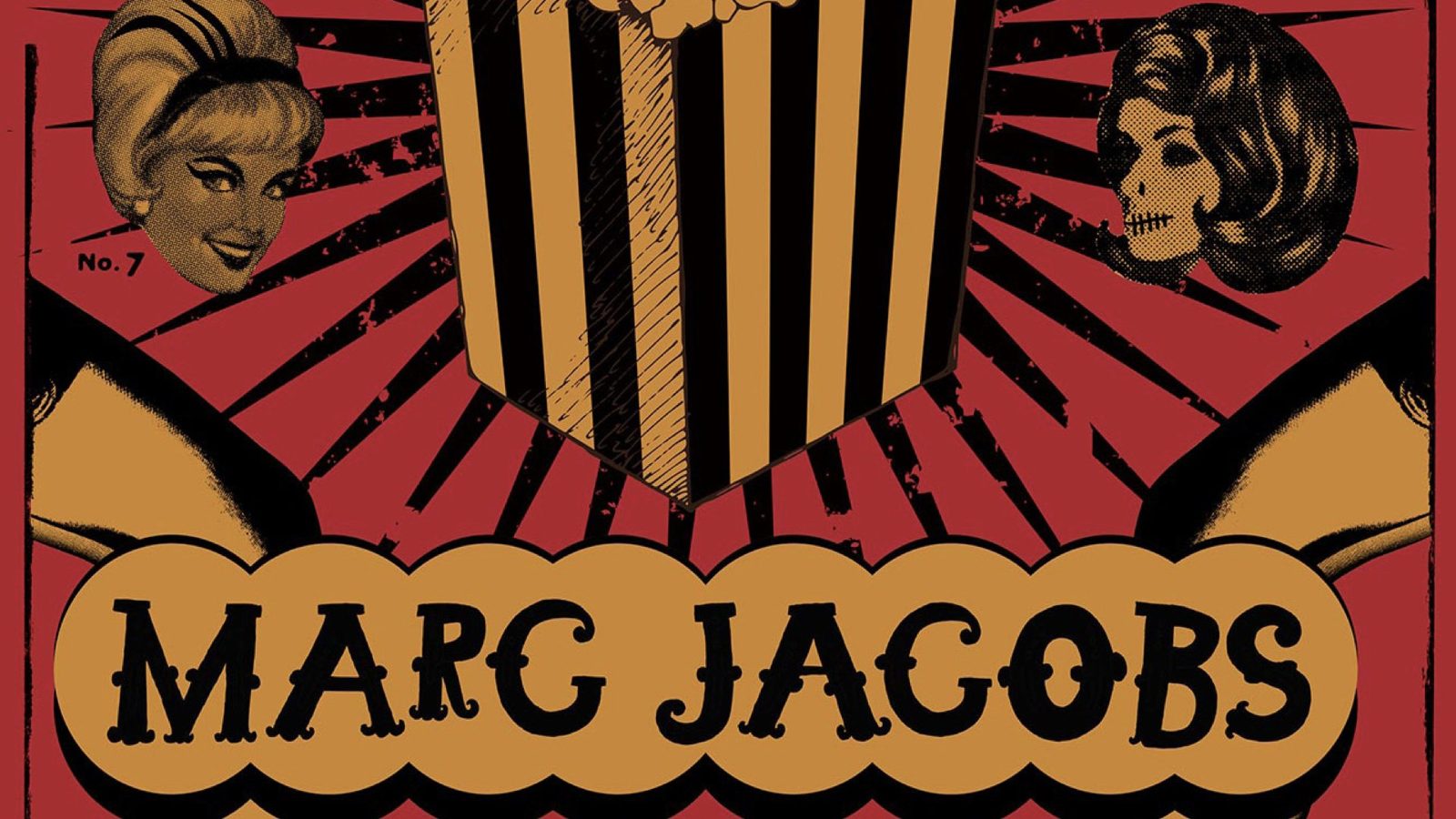 Marc Jacobs show graphics with a starburst fan