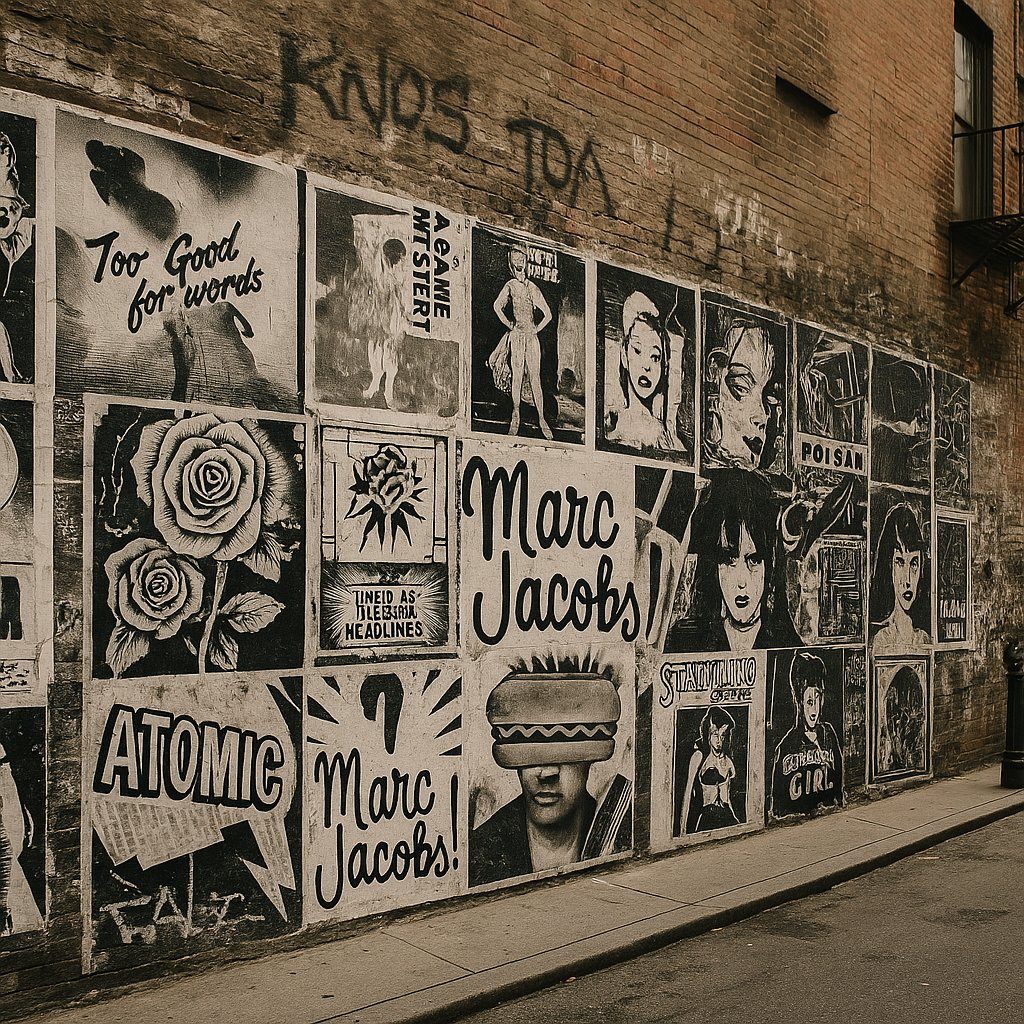 Collage graphics on a city wall