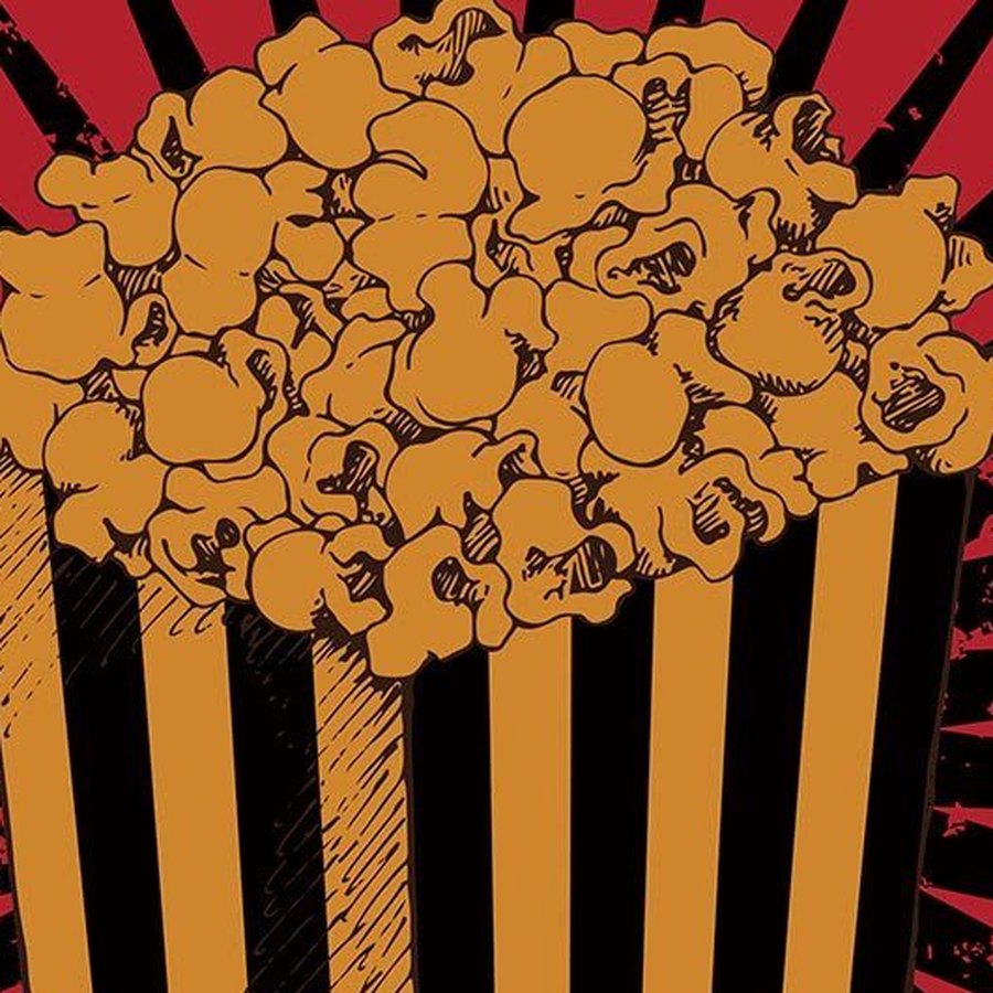 Poster detail: hand-drawn popcorn