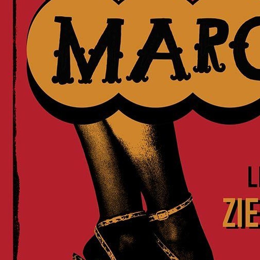 Poster detail: the wordmark and the legs