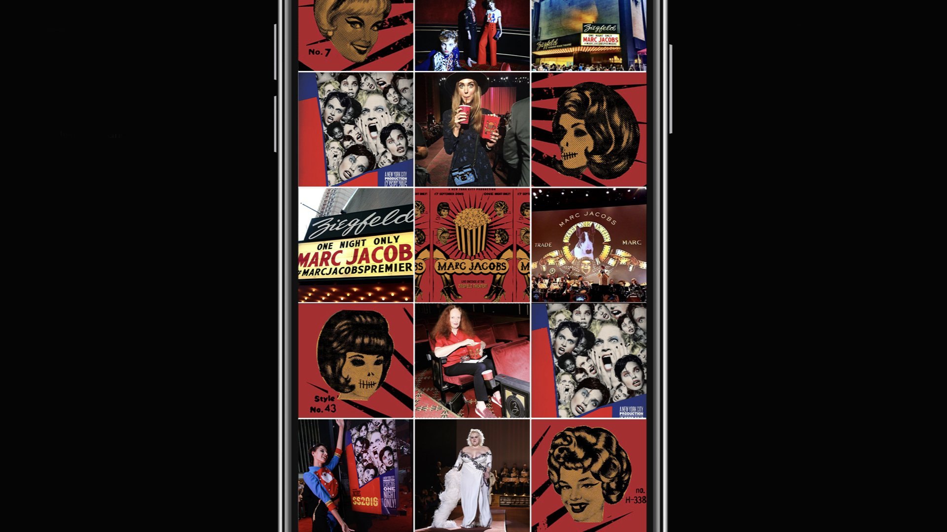 Marc Jacobs social grid on phones