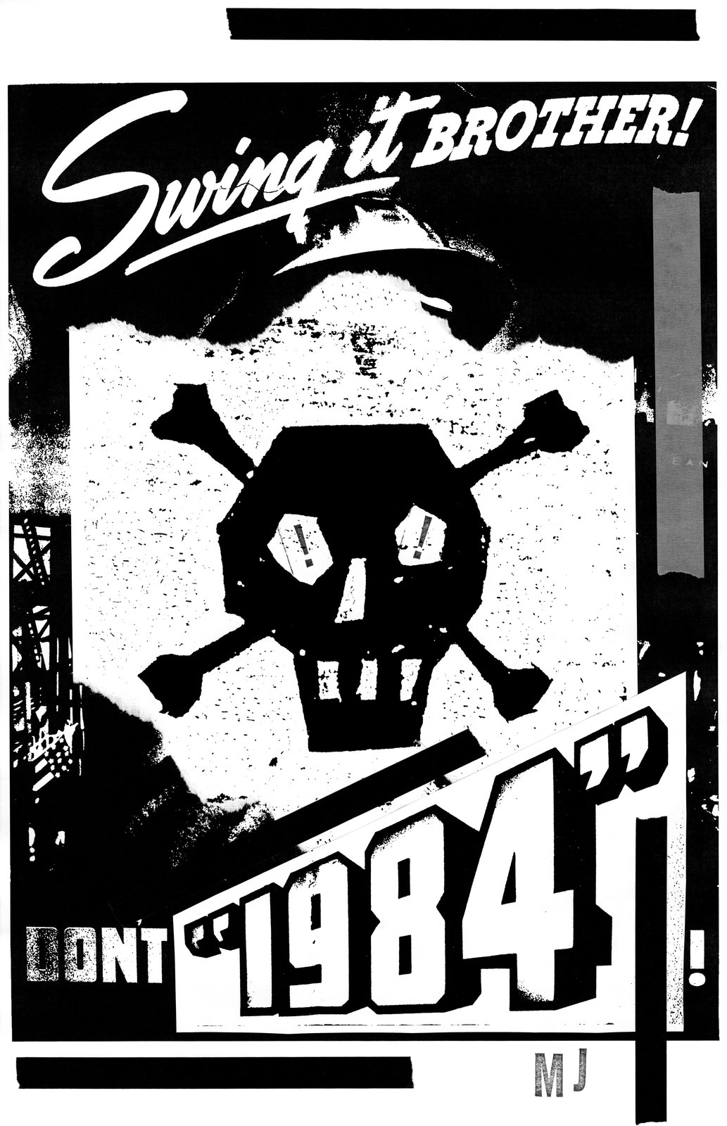 Swing it brother: a skull and crossbones over 1984