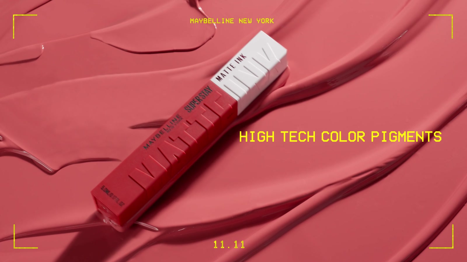 SuperStay Matte Ink on a swirl of lip color, a still from the Max Out film