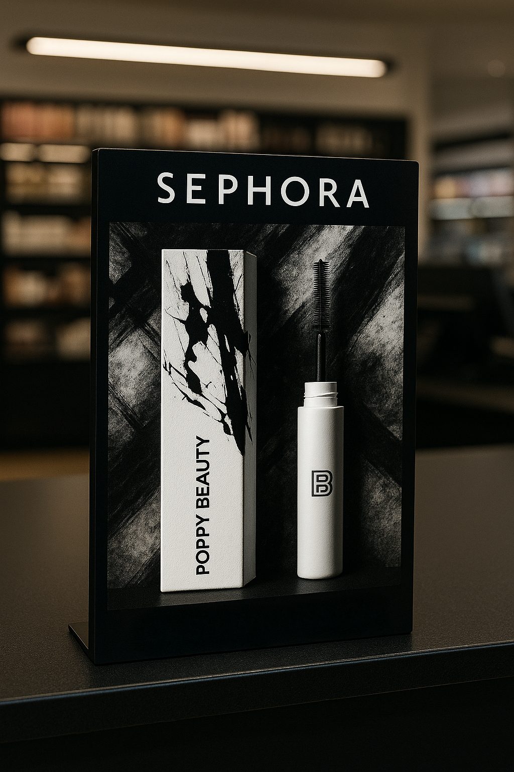 Poppy Beauty fixture concept, single tester