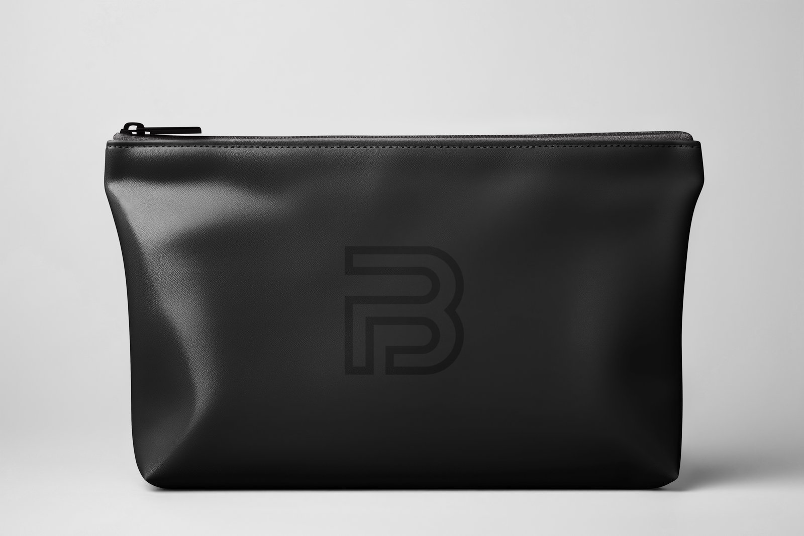 Poppy Beauty pouch with the debossed PB