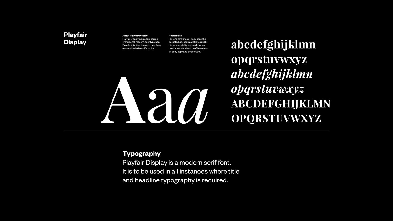 Type specimen: Playfair Display