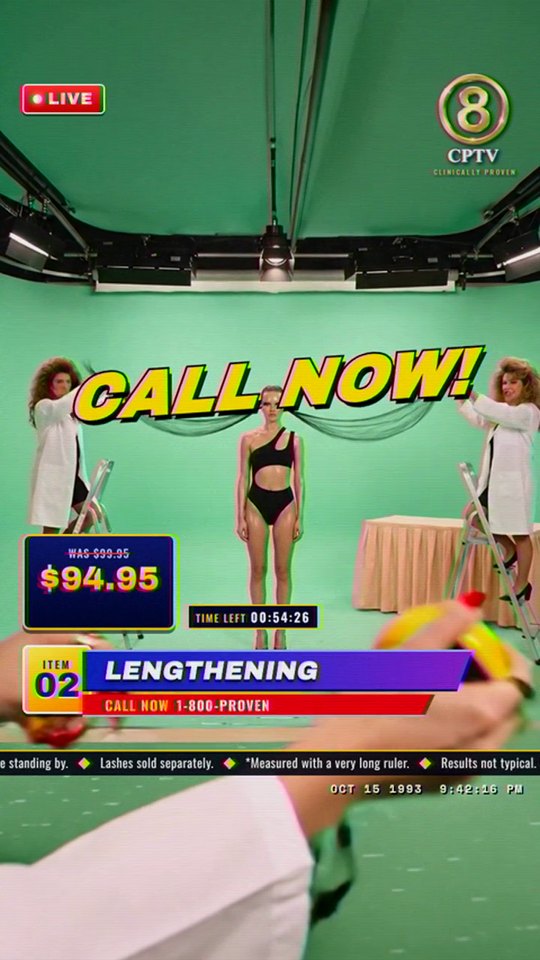 The sell: CALL NOW! over the wide shot, the price dropped to $94.95
