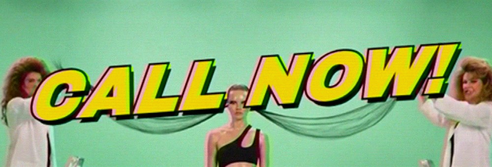 CALL NOW! in yellow over the green studio
